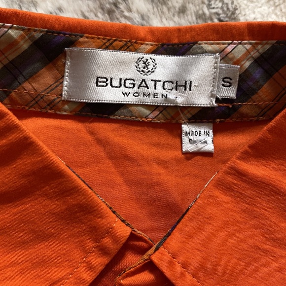 Bugatchi womens button down orange top - Picture 3 of 5
